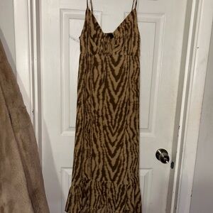 Wild Fable Brown Tan Spaghetti Strap Maxi Dress